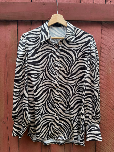 The Zebra Button Up