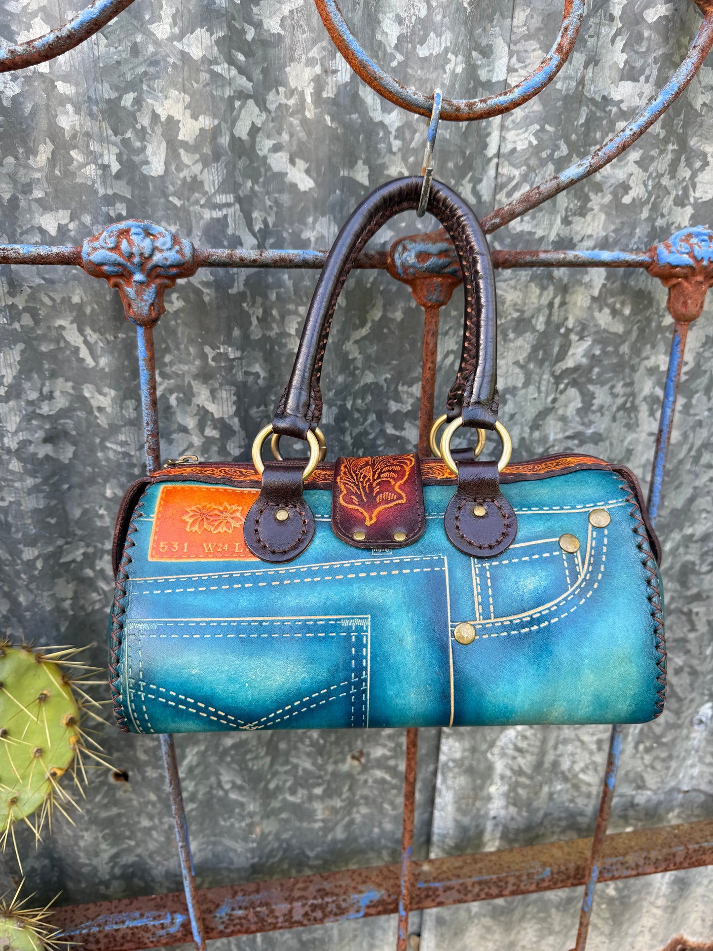 Handmade Leather Jeans Purse