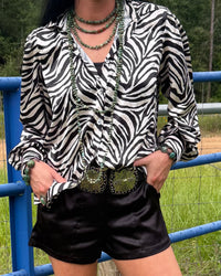 The Zebra Button Up